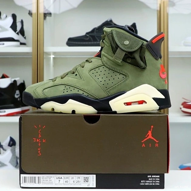 Affordable Kimikick SCOTT TRAVIS RETRO AIR X 6 'OLIVE' 1983 JORDAN 1225